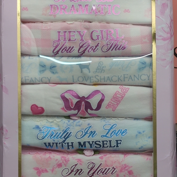 Pink x LoveShackFancy Cheeky Panties Pack Large Multicolor Set of 7 - Picture 2 of 10